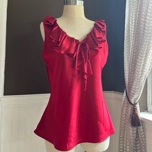 Red Sleeveless Blouse